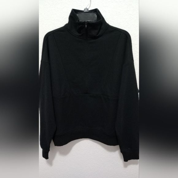 NWT Richer Poorer Women's Stretch Terry Half Zip Pullover Black Size M - Picture 9 of 11